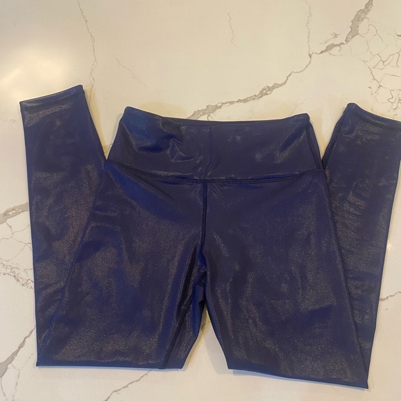 Zyia Active Liquid Shimmer Blue 7/8 Leggings - Picture 9 of 10